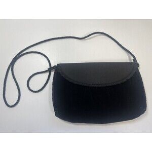 Vintage Morris Moskowitz Black Velvet Satin Shoulder Evening Bag